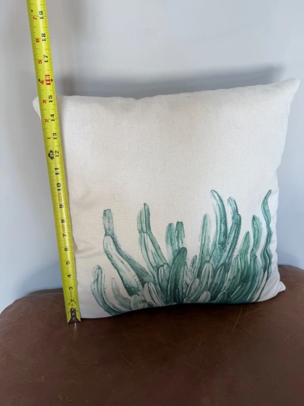 Coastal Botanical Throw Pillows Set of 2 Cream Green Watercolor Accent Pillows